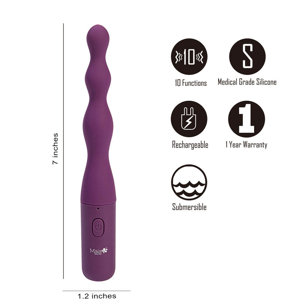 Maia Dani Beaded Vibrator Purple USB Rechargeable