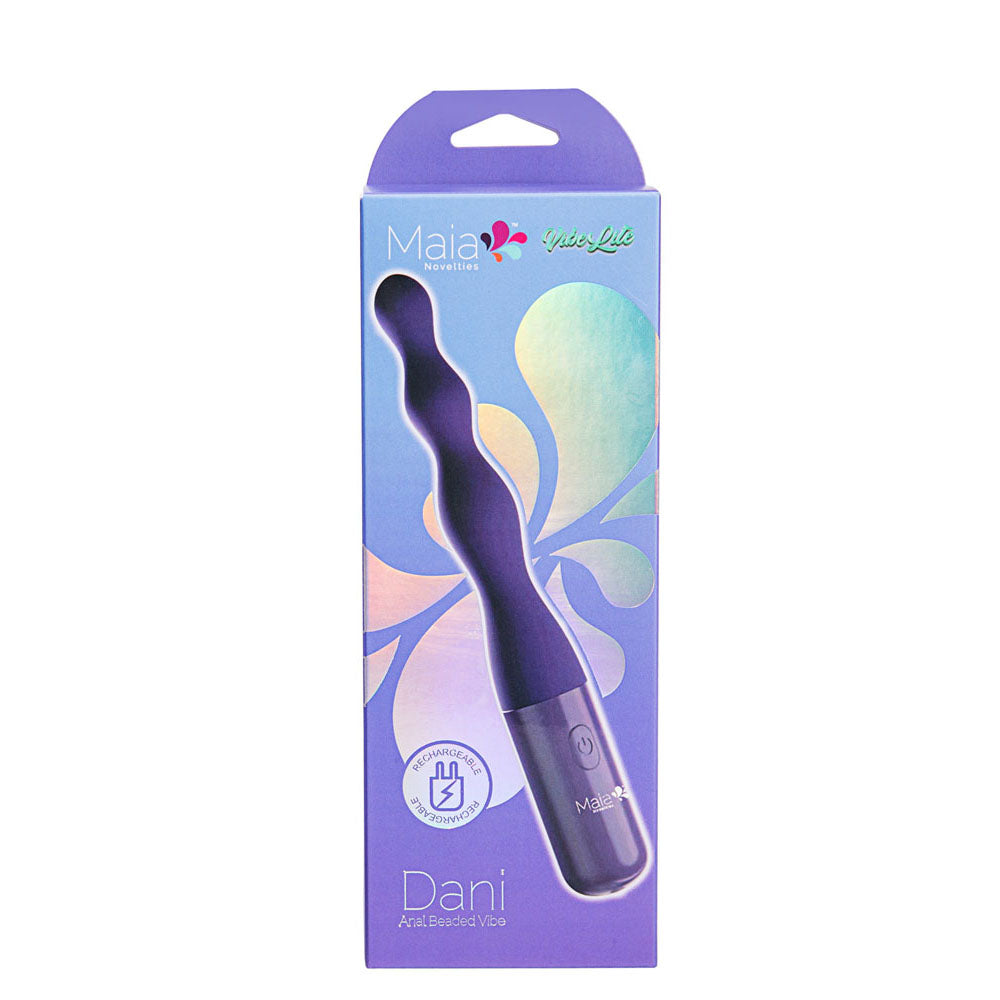Maia Dani beaded anal vibrator purple silicone